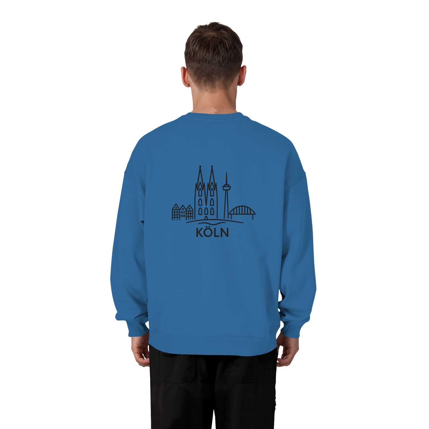 Köln Skyline (großer Druck auf dem Rücken) - Organic Oversize Sweatshirt