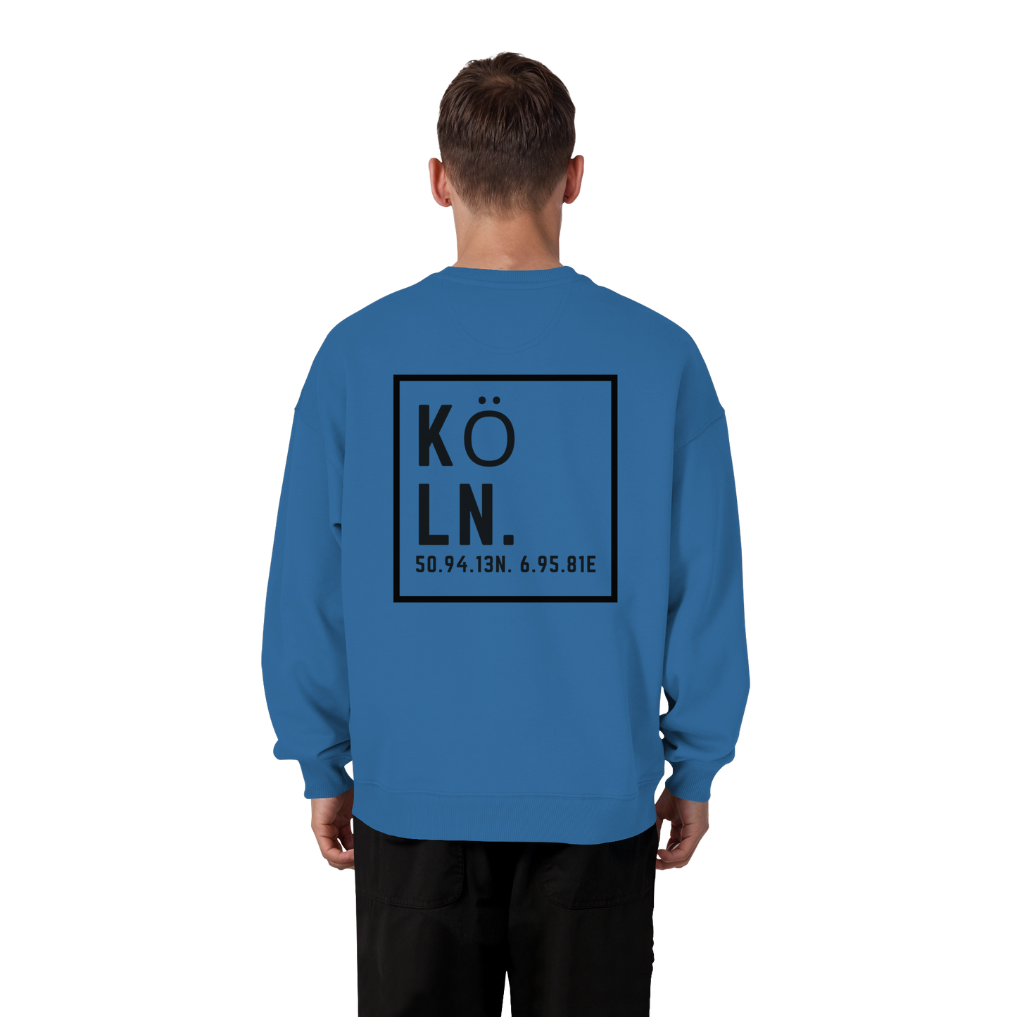 Köln Koordinaten (großer Druck auf dem Rücken) - Organic Oversize Sweatshirt