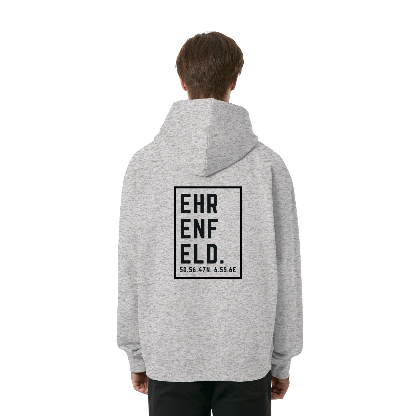 Ehrenfeld Koordinaten (großer Druck auf dem Rücken) - Organic Raglan Hoodie