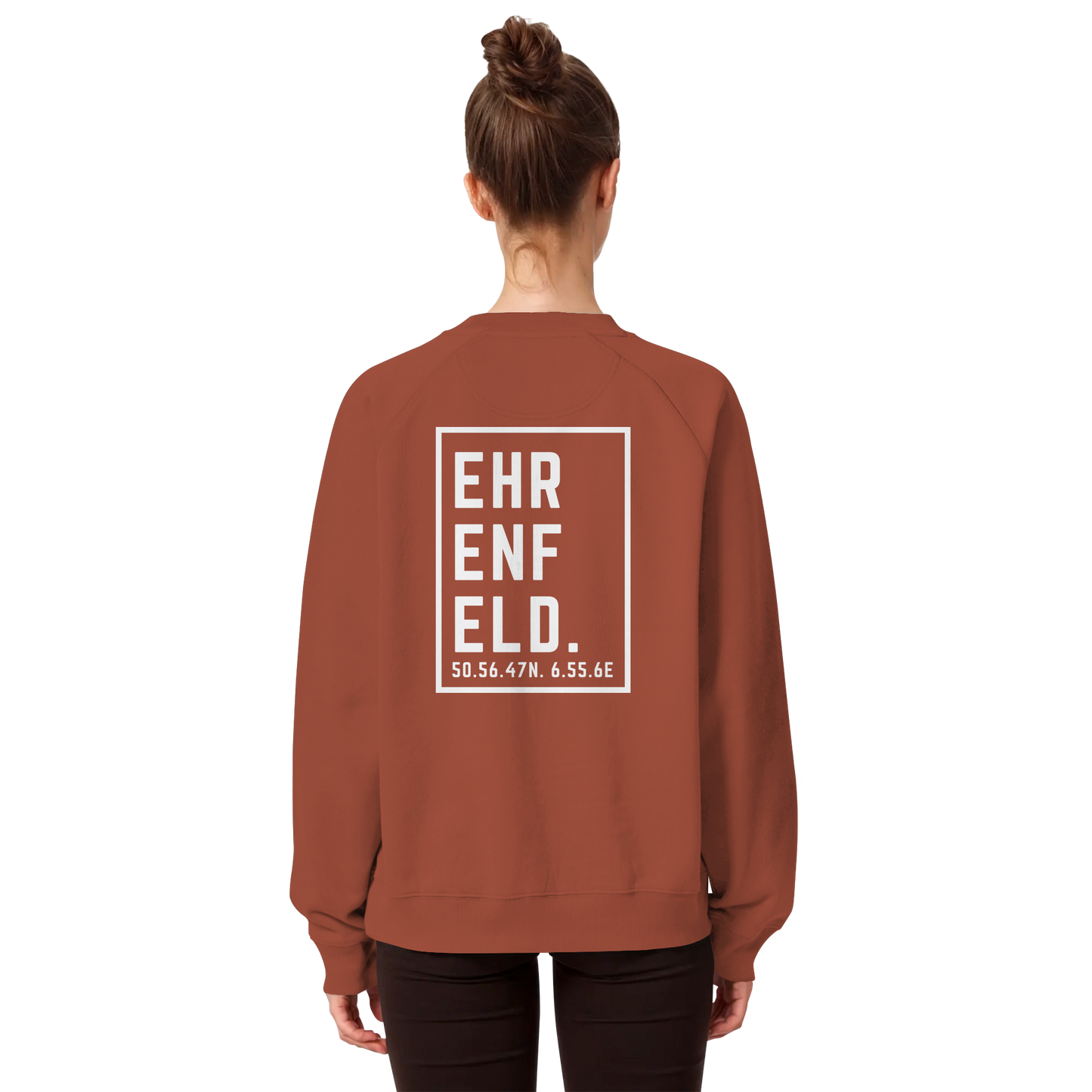 Ehrenfeld Koordinaten (großer Druck auf dem Rücken) - Organic Raglan Sweatshirt