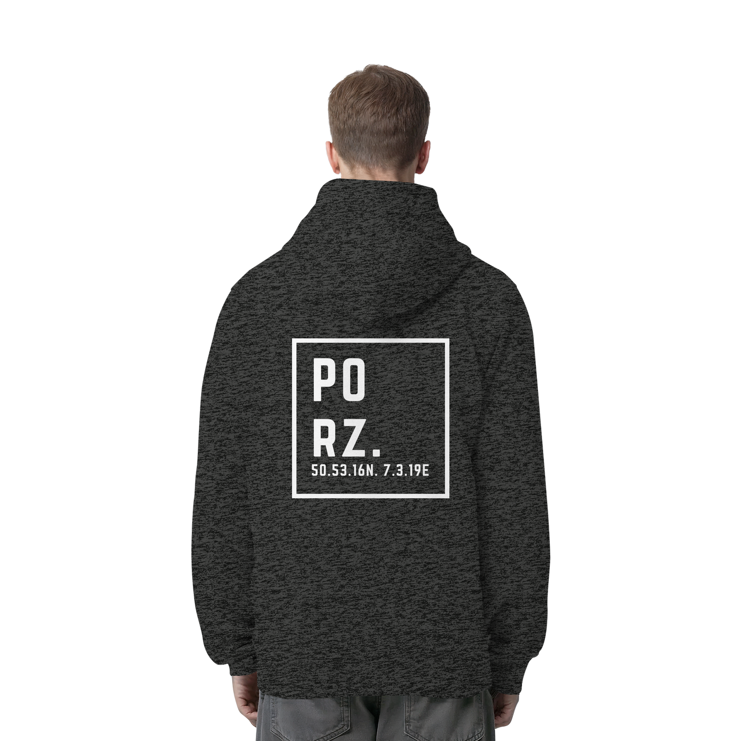 Porz Koordinaten (großer Druck Rücken) - Organic Side Pocket Hoodie