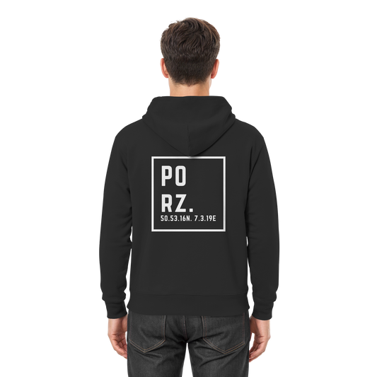 Porz Koordinaten (großer Druck Rücken) - Premium Unisex Hoodie