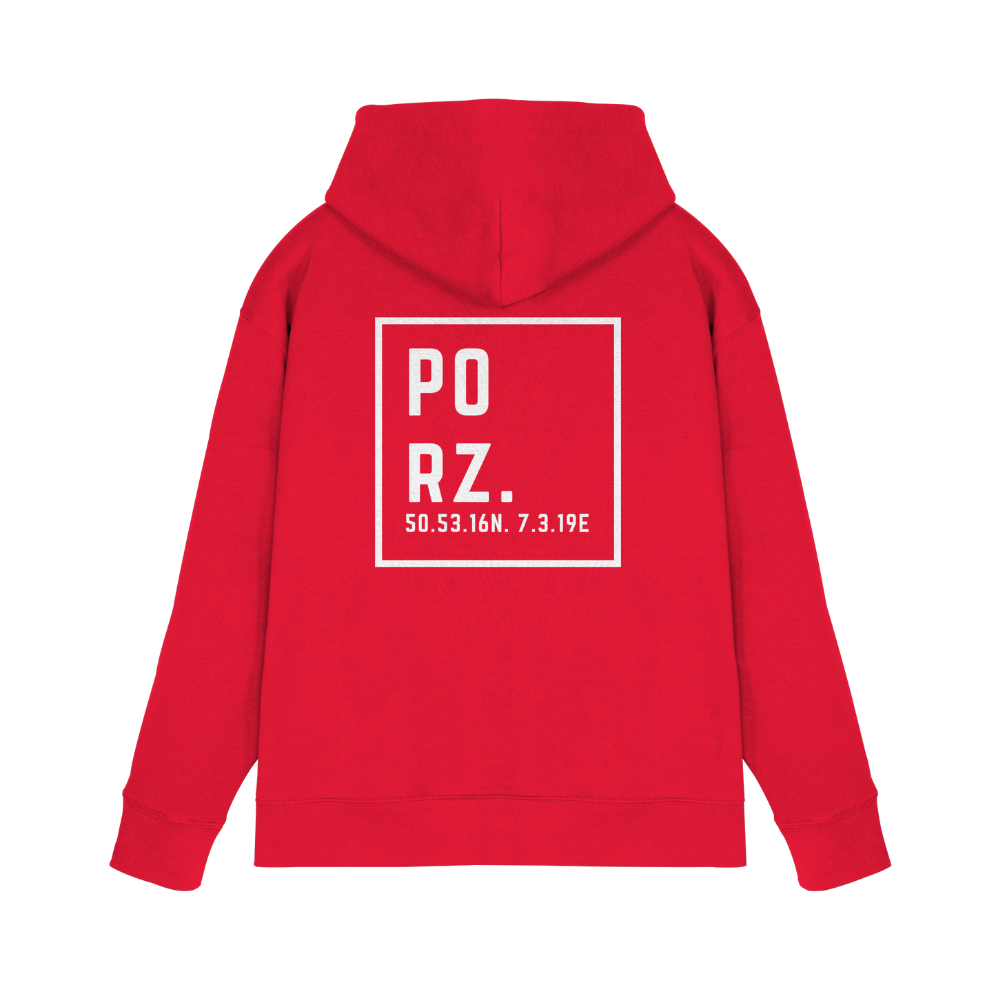 Porz Koordinaten (großer Druck Rücken) - Premium Unisex Hoodie