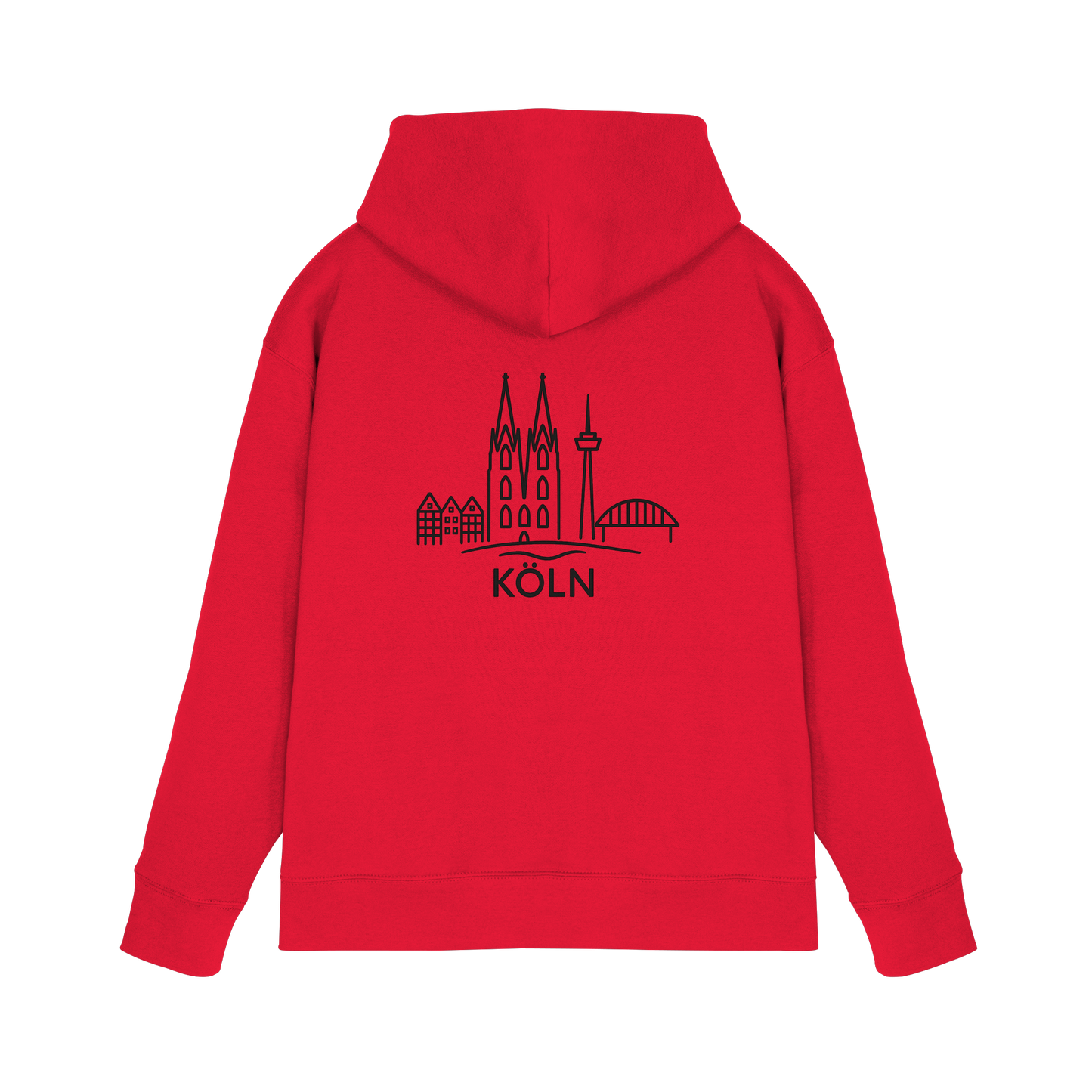 Köln Skyline (großer Druck auf dem Rücken) - Premium Unisex Hoodie