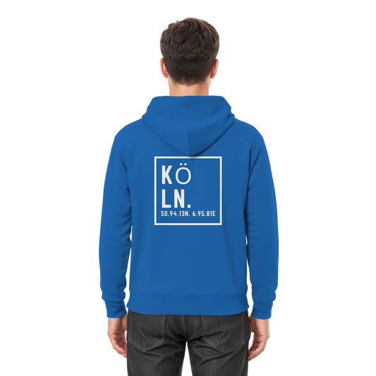 Köln Koordinaten (großer Druck auf dem Rücken) - Premium Unisex Hoodie