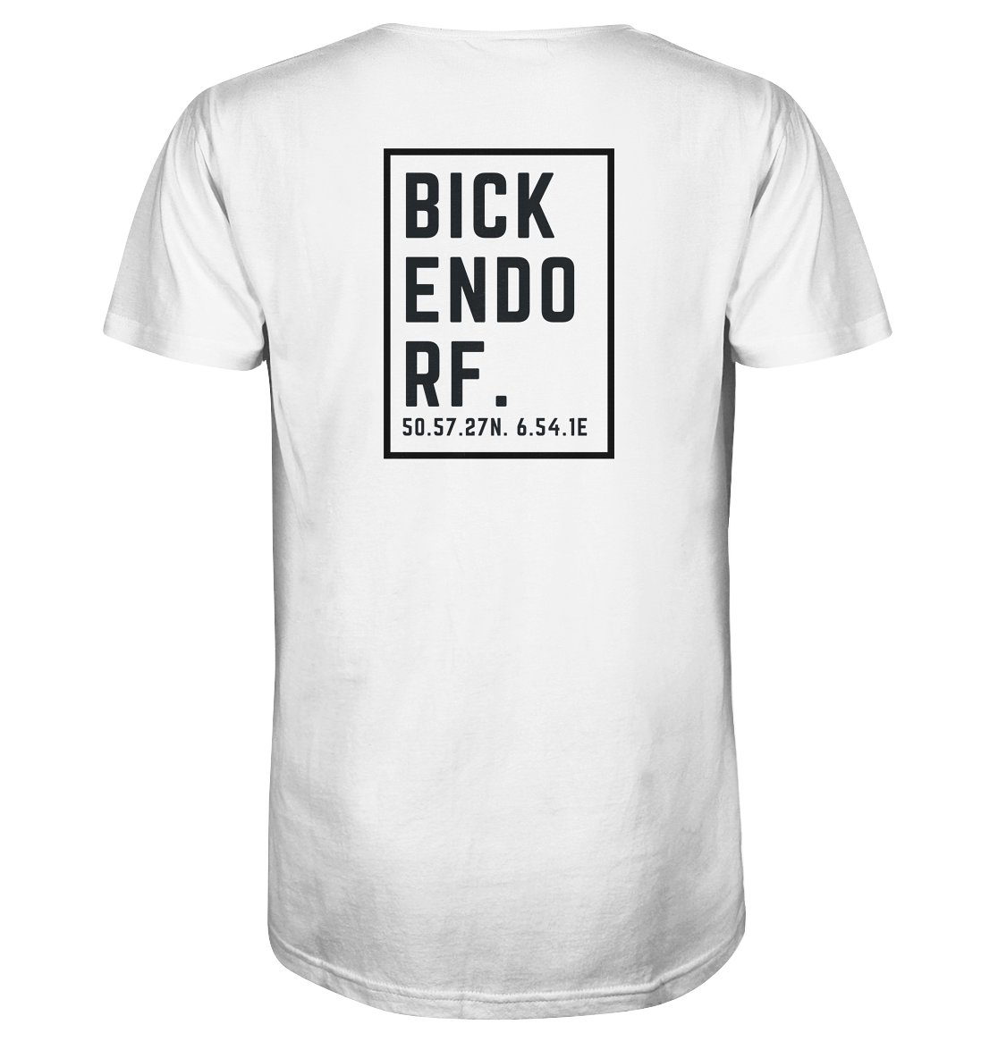 Bickendorf Koordinaten (großer Druck auf dem Rücken) - V-Neck Shirt