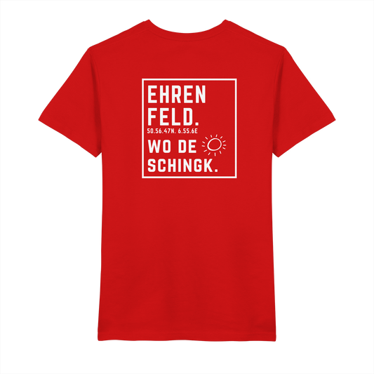 Wo de Sonn schingk - Ehrenfeld Druck Rücken - V-Neck Shirt