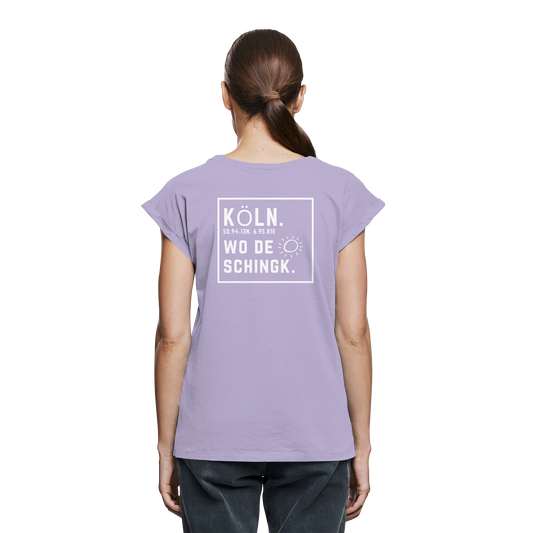 Wo de Sonn schingk - Köln Druck Rücken - Womens Extended Shoulder T-Shirt