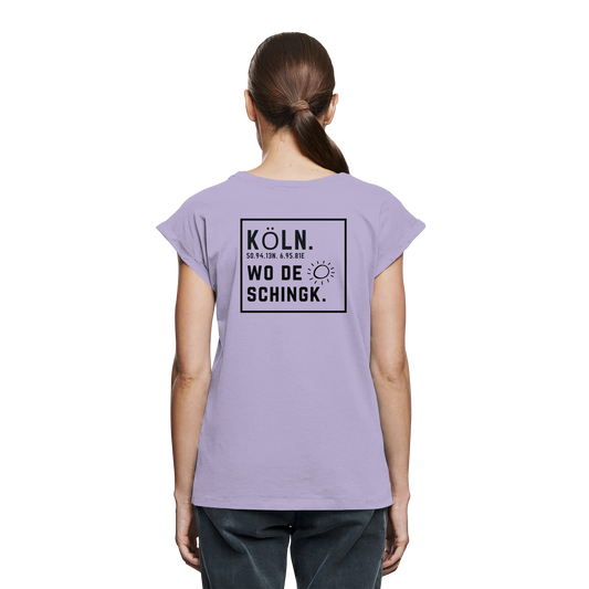 Wo de Sonn schingk - Köln Druck Rücken - Womens Extended Shoulder T-Shirt