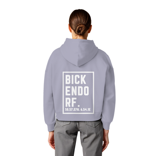 Bickendorf Koordinaten (großer Druck auf dem Rücken) - Womens Organic Boxcut Hoodie
