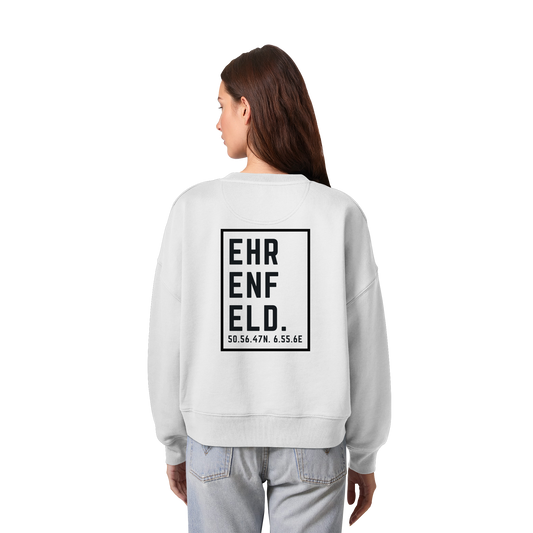 Ehrenfeld Koordinaten (großer Druck auf dem Rücken) - Womens Organic Boxcut Sweatshirt