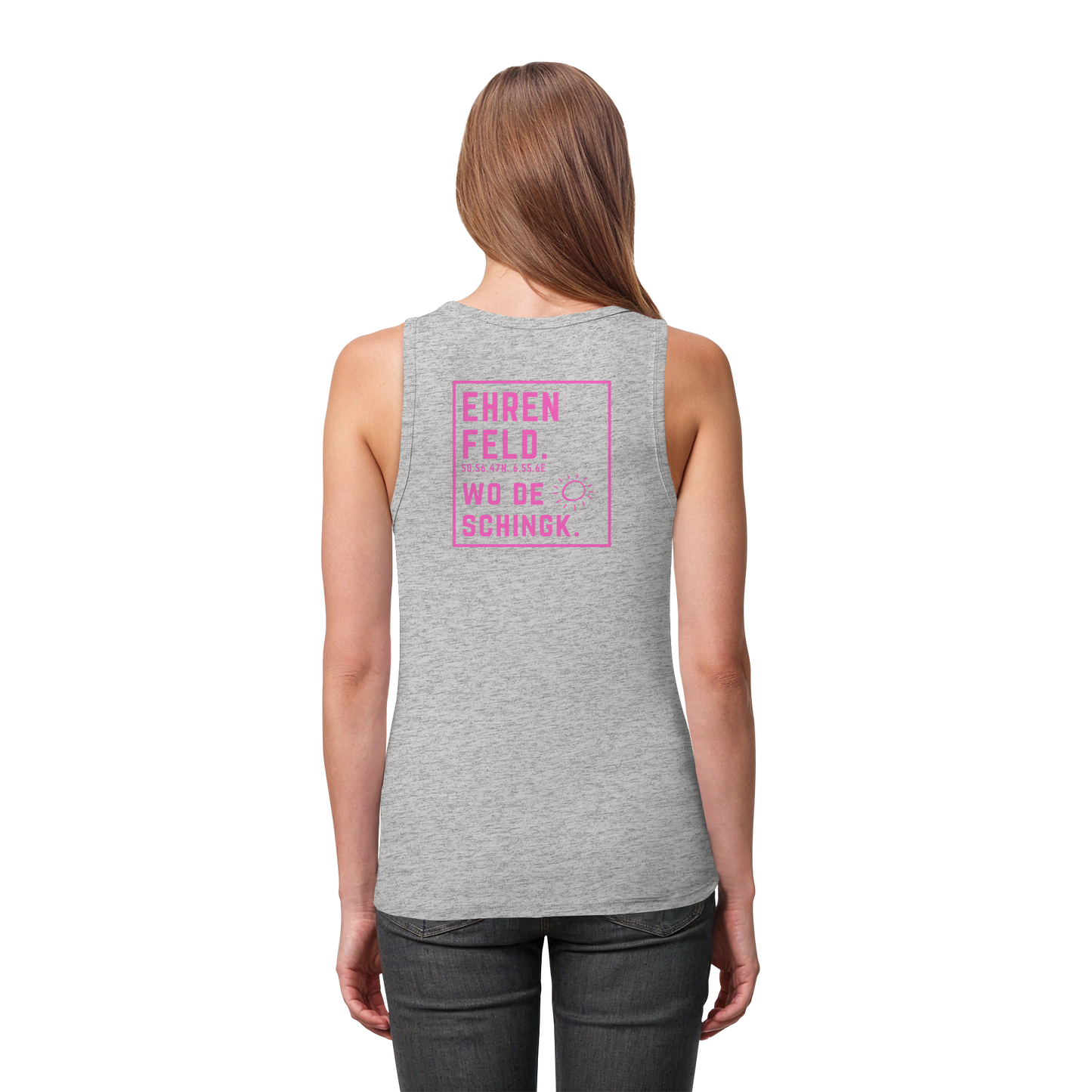 Wo de Sonn schingk - Ehrenfeld Druck Rücken - Womens Organic Fitted Tank Top