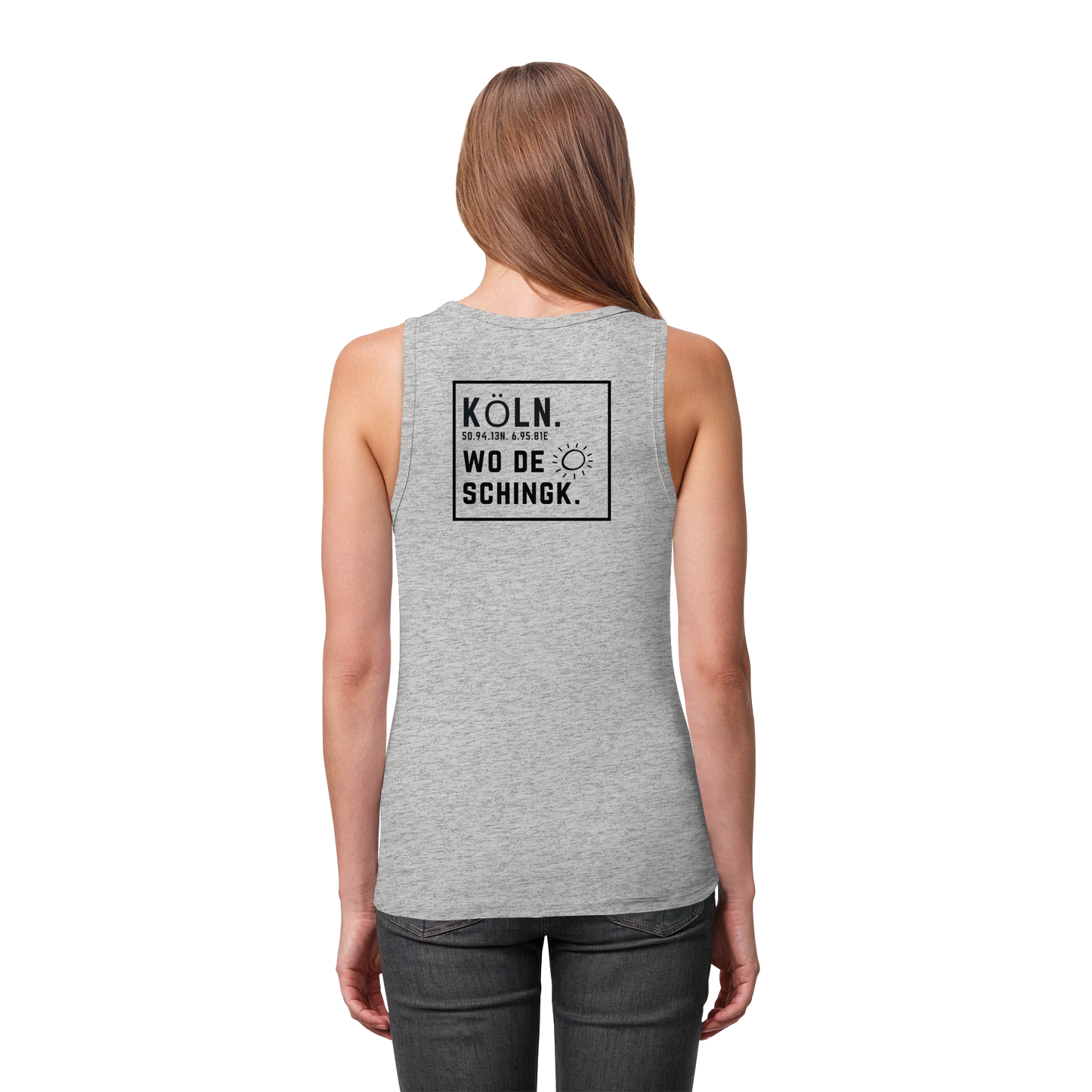 Wo de Sonn schingk - Köln Druck Rücken - Womens Organic Fitted Tank Top