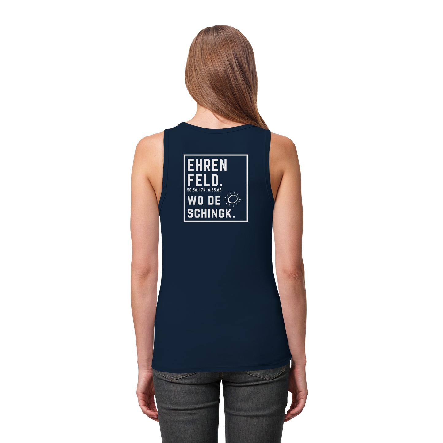 Wo de Sonn schingk - Ehrenfeld Druck Rücken - Womens Organic Fitted Tank Top