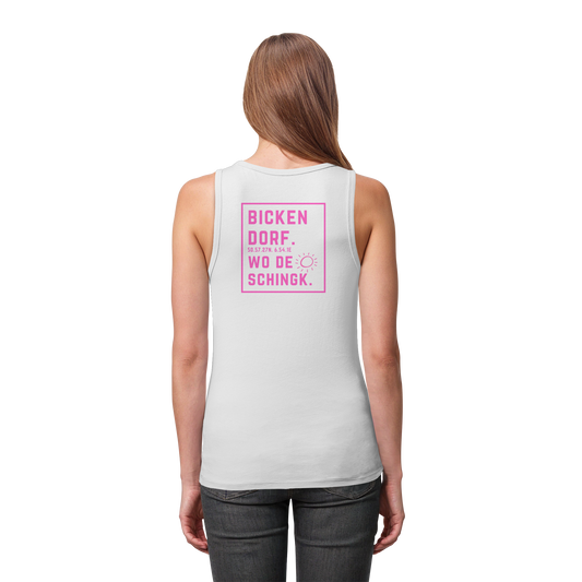 Wo de Sonn schingk - Bickendorf Druck Rücken - Womens Organic Fitted Tank Top
