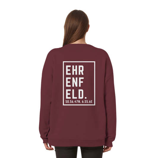Ehrenfeld Koordinaten (großer Druck auf dem Rücken) - Womens Organic Oversized Sweatshirt