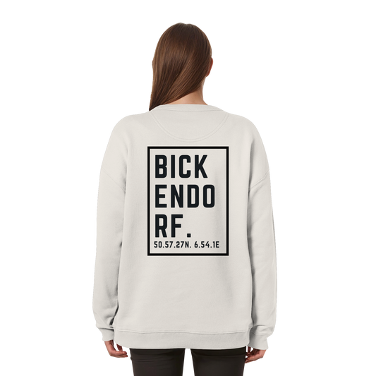 Bickendorf Koordinaten (großer Druck auf dem Rücken) - Womens Organic Oversized Sweatshirt