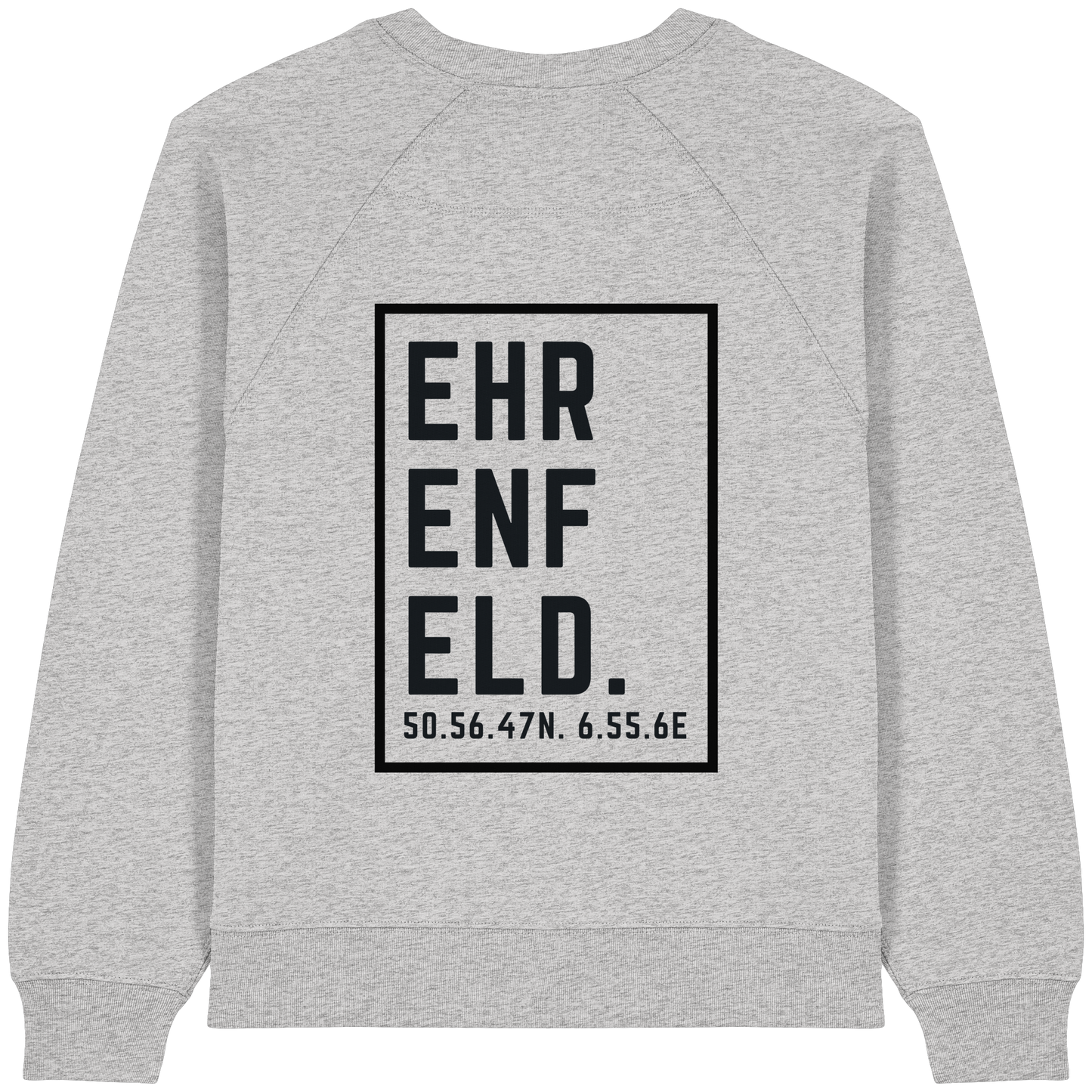 Ehrenfeld Koordinaten (großer Druck auf dem Rücken) - Womens Organic Raglan Sweatshirt