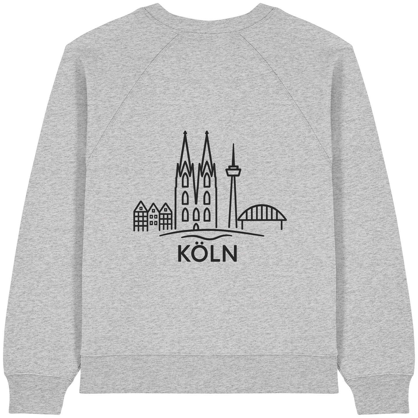 Köln Skyline (großer Druck auf dem Rücken) - Womens Organic Raglan Sweatshirt