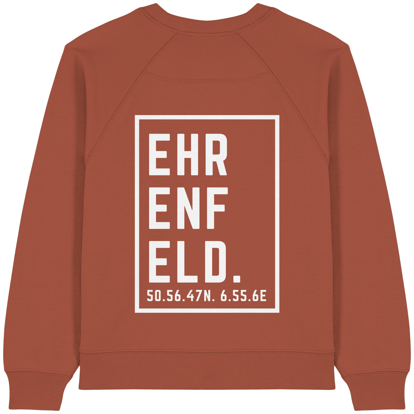 Ehrenfeld Koordinaten (großer Druck auf dem Rücken) - Womens Organic Raglan Sweatshirt