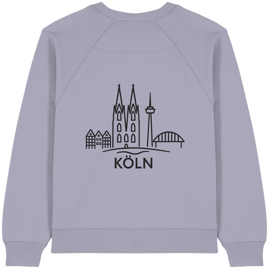 Köln Skyline (großer Druck auf dem Rücken) - Womens Organic Raglan Sweatshirt