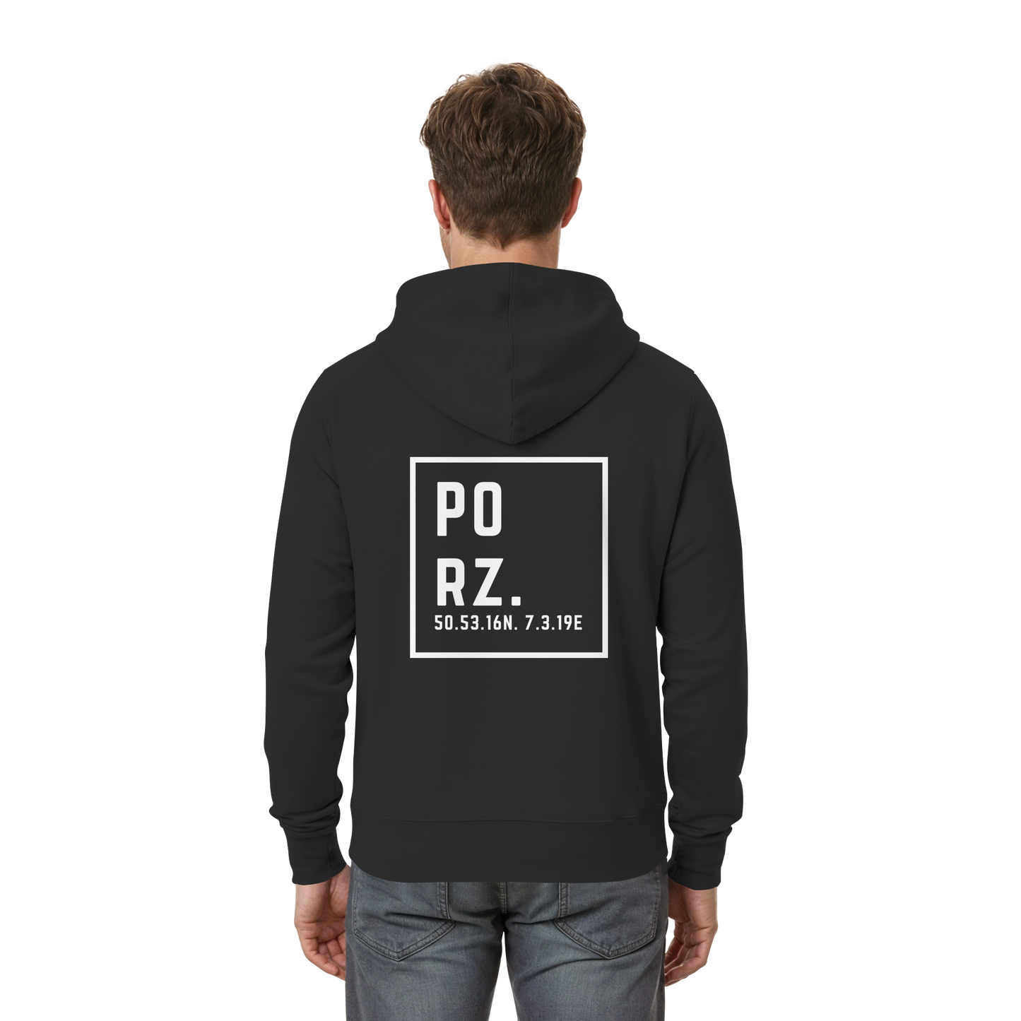 Porz Koordinaten (großer Druck Rücken) - Zipper