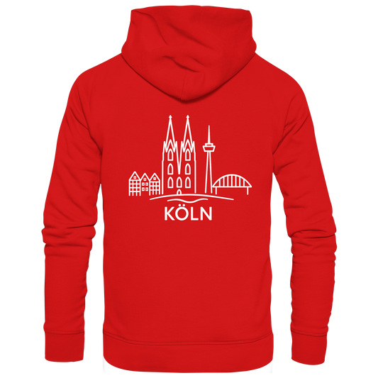 Köln Skyline (großer Druck auf dem Rücken) - Zipper