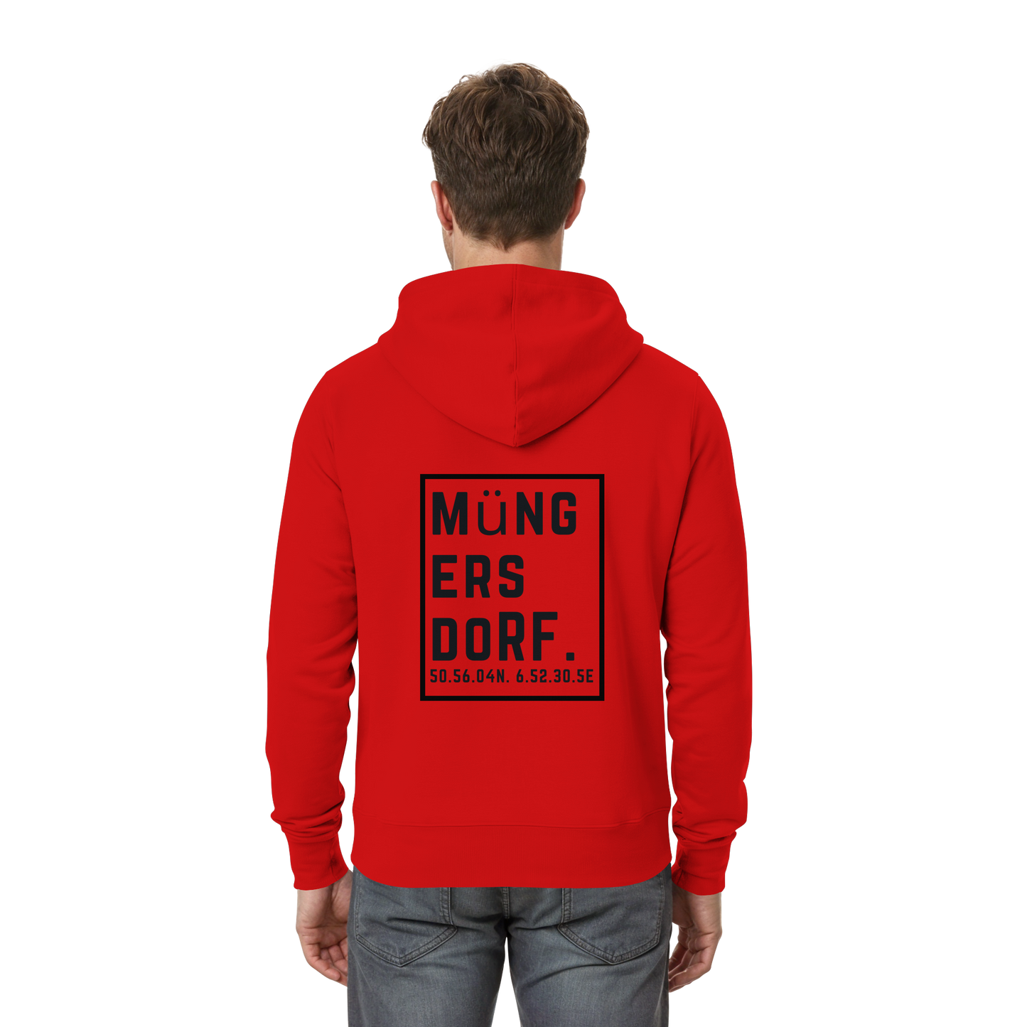 Müngersdorf Koordinaten (großer Druck auf dem Rücken) - Zipper