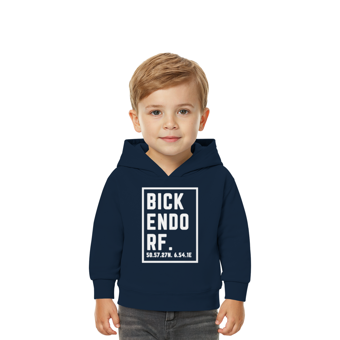 Bickendorf Koordinaten (großer Druck auf der Brust) - Baby Organic Hoodie