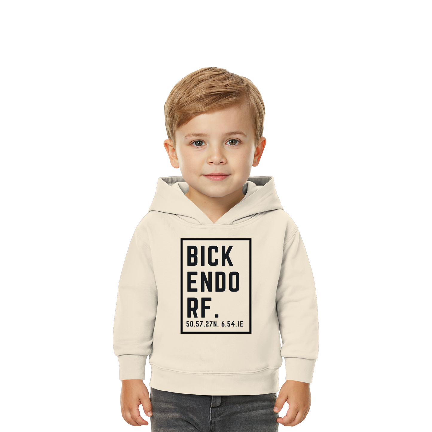 Bickendorf Koordinaten (großer Druck auf der Brust) - Baby Organic Hoodie