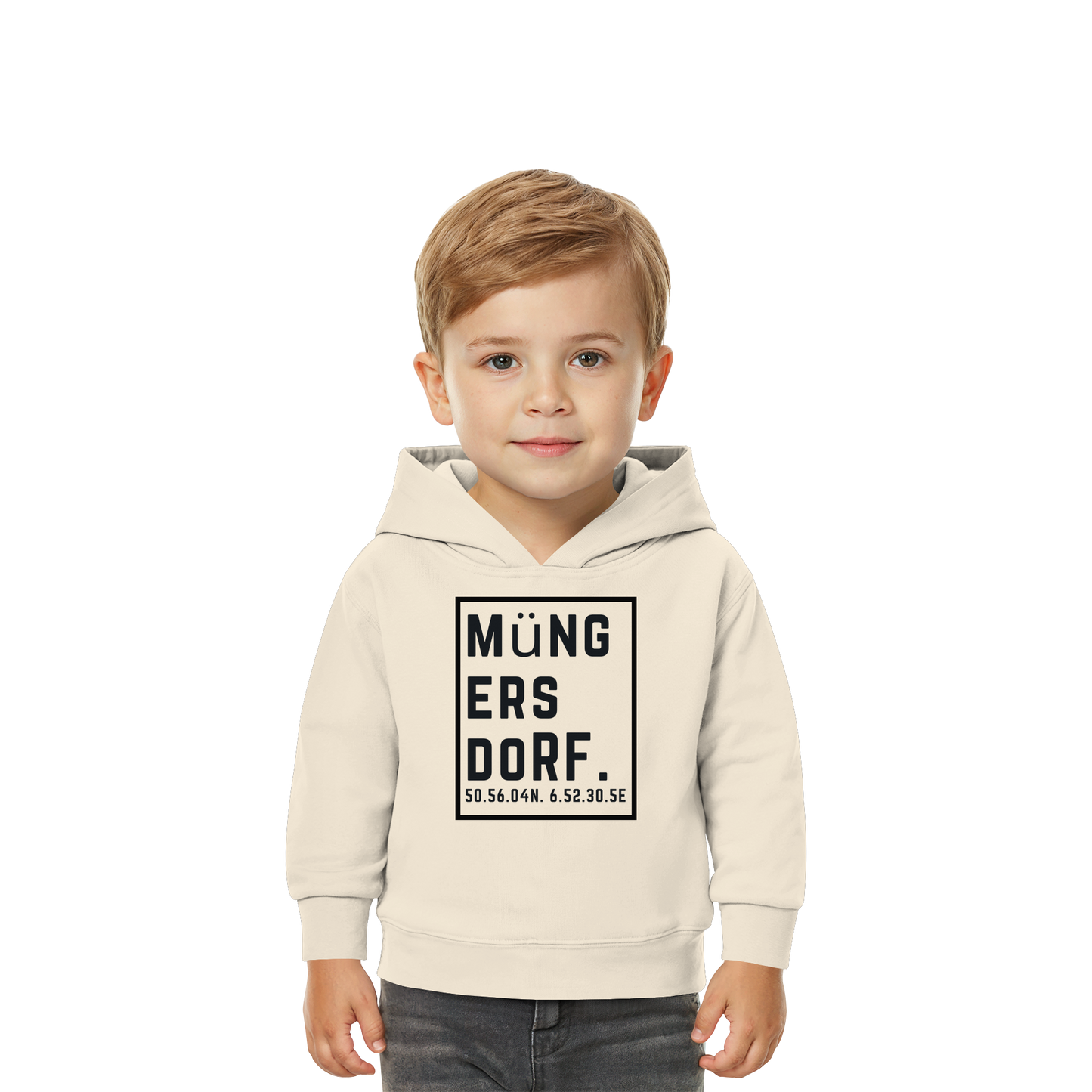 Müngersdorf Koordinaten (großer Druck auf der Brust) - Baby Organic Hoodie
