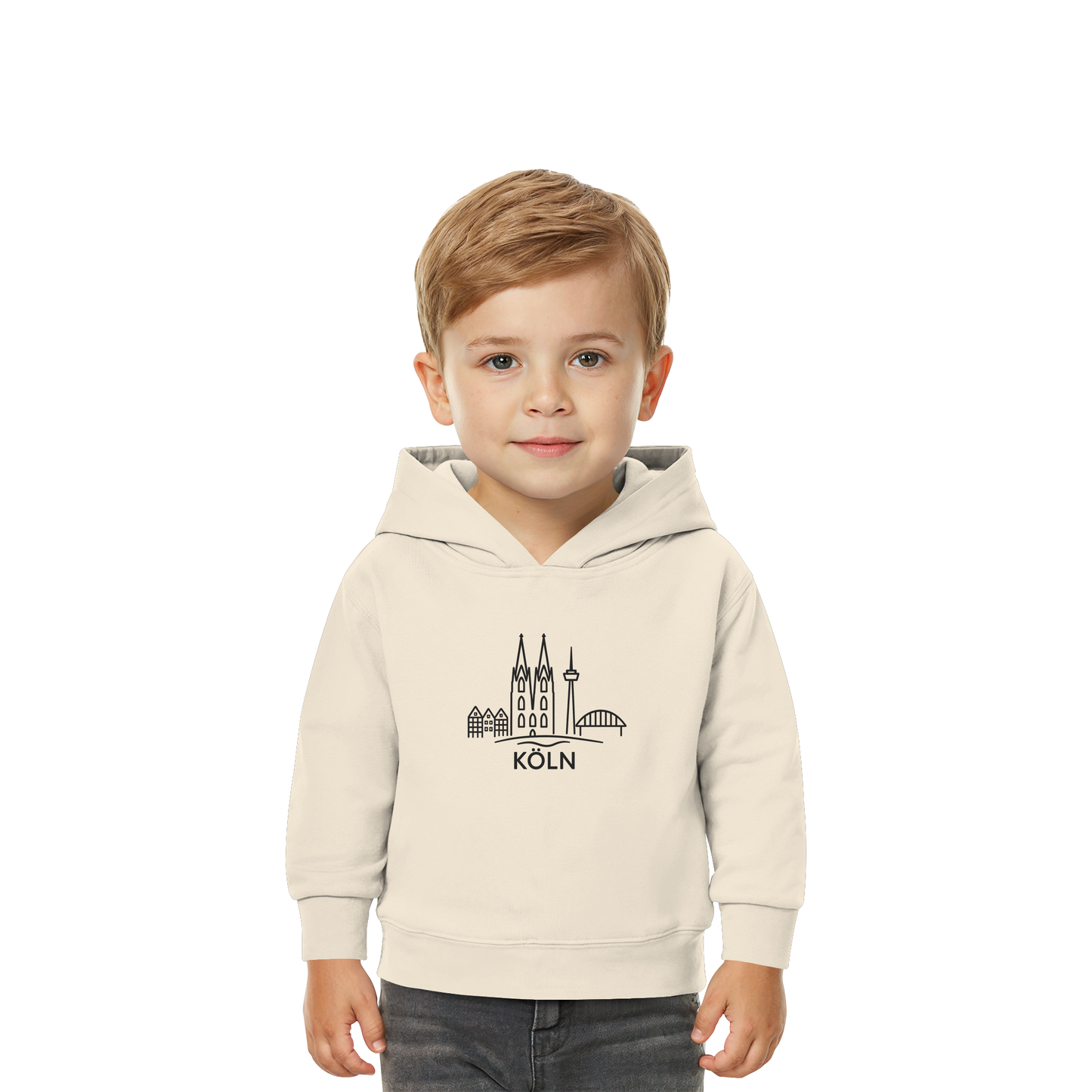 Köln Skyline (großer Druck auf der Brust) - Baby Organic Hoodie