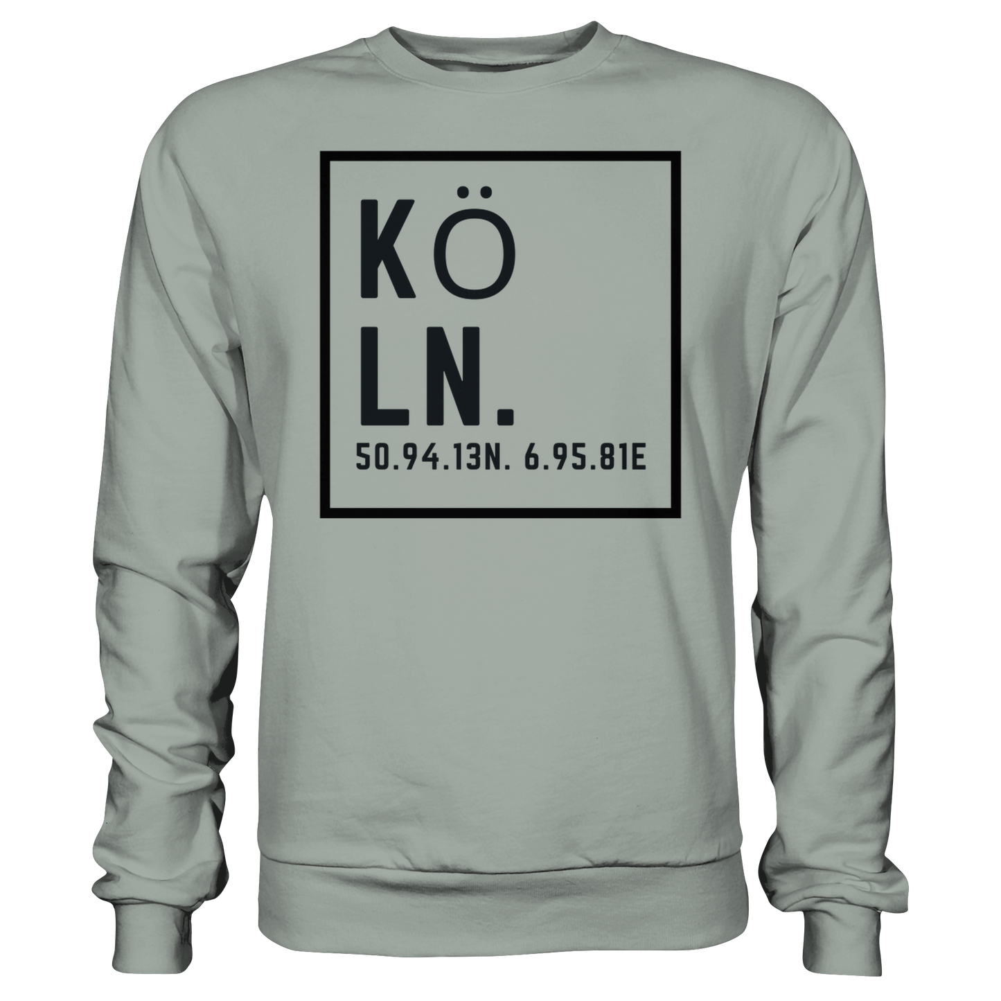 Köln Koordinaten (großer Druck auf der Brust) - Basic Sweatshirt