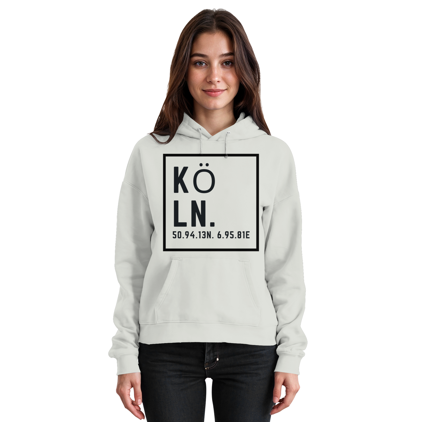 Köln Koordinaten (großer Druck auf der Brust) - Basic Unisex Hoodie