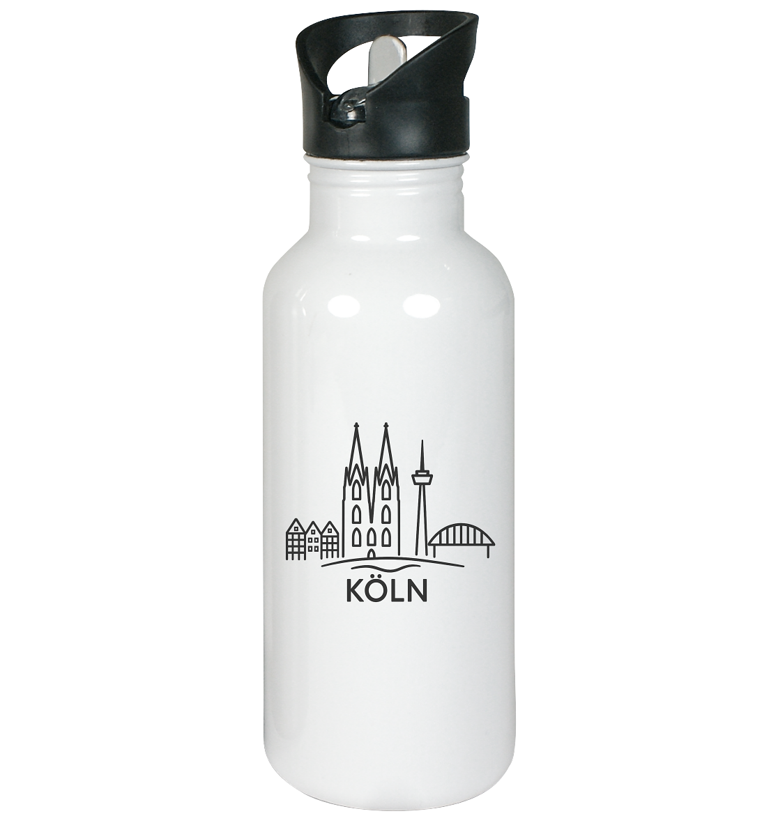 Köln Skyline (Druck) - Edelstahl-Trinkflasche