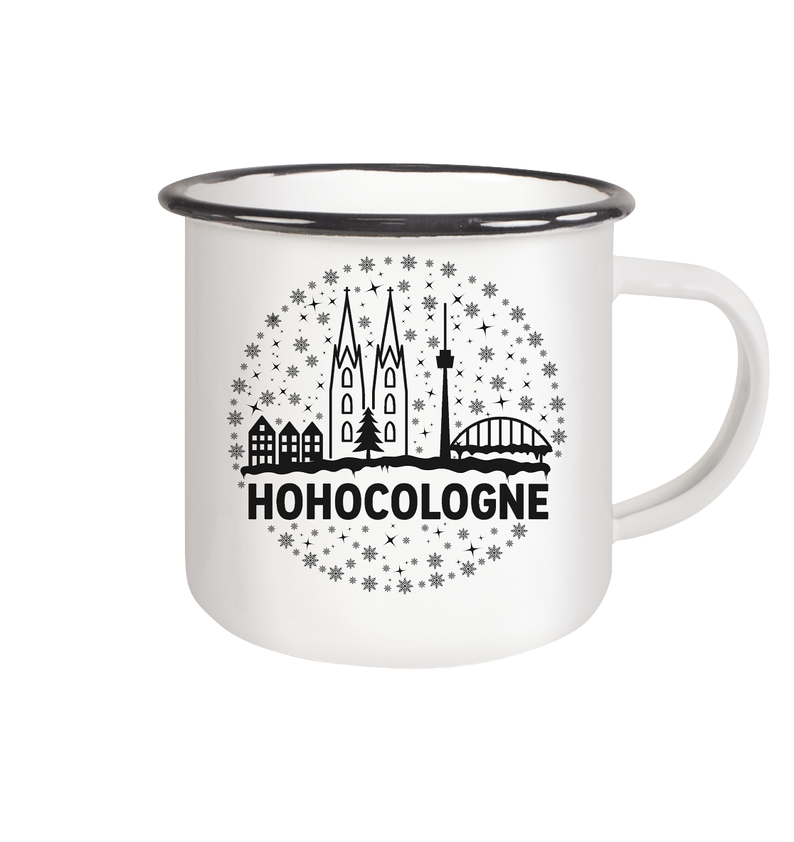 HOHOCologne Druck - Emaille Tasse (Black)