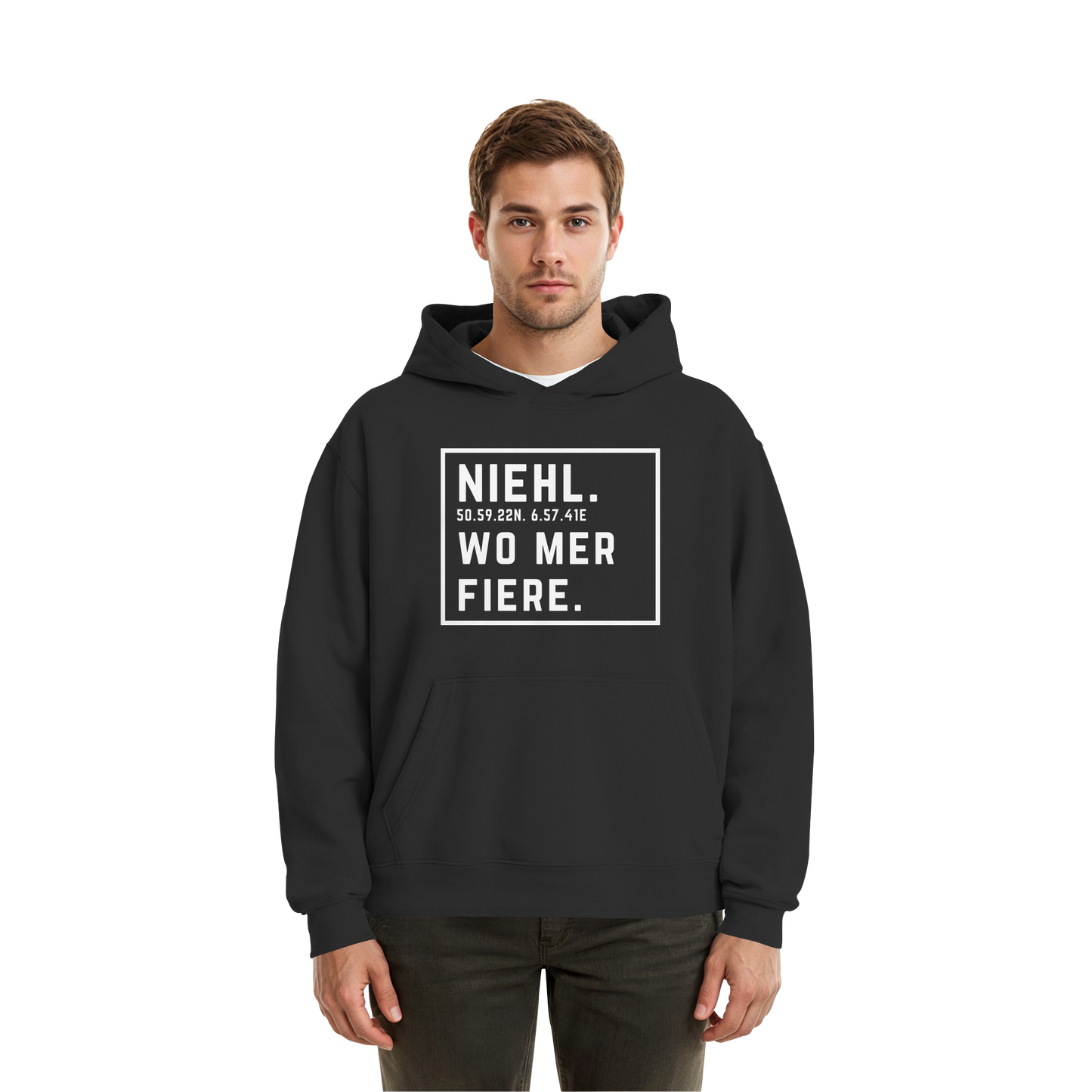 Niehl Fiere Druck - Fluffy Boxcut Hoodie