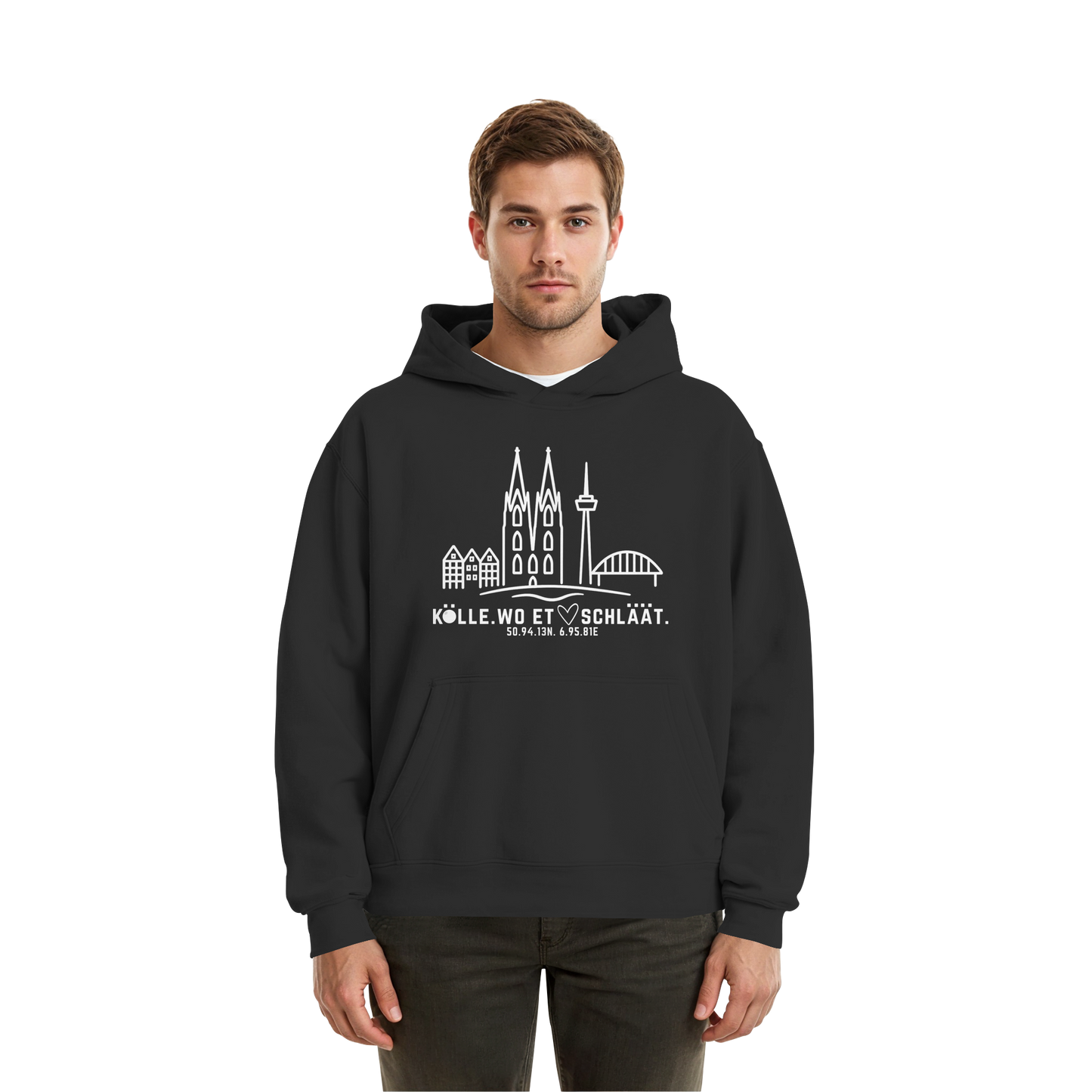 Skyline Hätz Druck - Fluffy Boxcut Hoodie