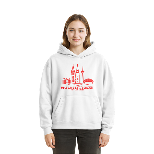 Skyline Hätz Druck - Fluffy Boxcut Hoodie