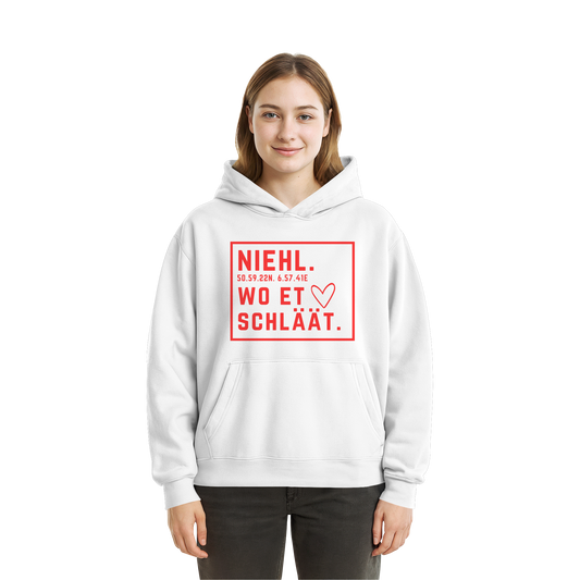 Niehl Hätz Druck - Fluffy Boxcut Hoodie