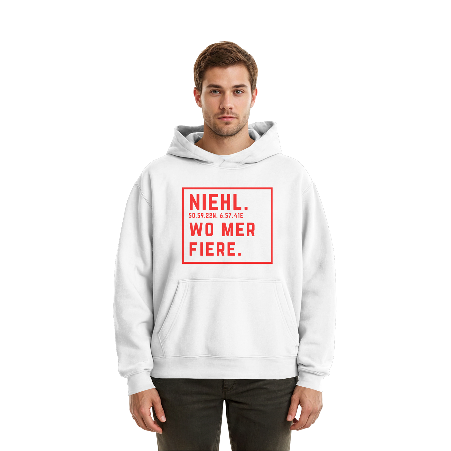 Niehl Fiere Druck - Fluffy Boxcut Hoodie