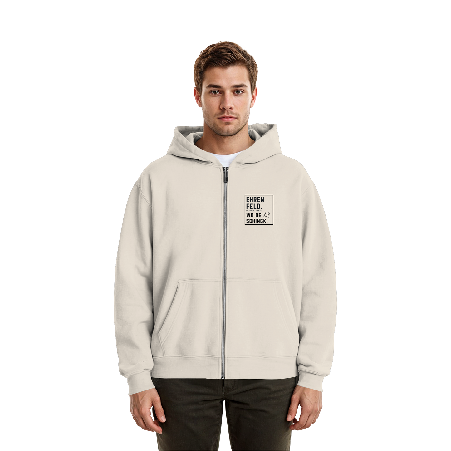 Wo de Sonn schingk - Ehrenfeld Druck - Fluffy Boxcut Zipper