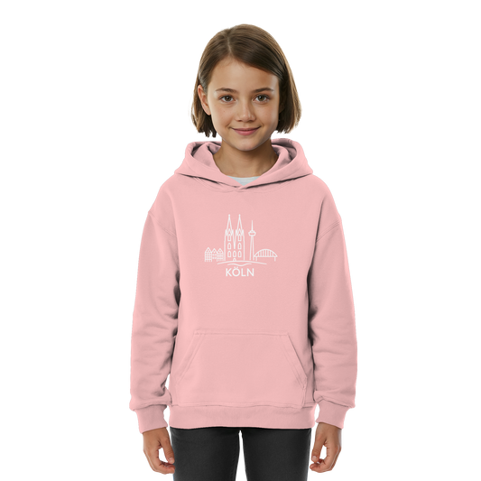 Köln Skyline (großer Druck auf der Brust) - Kids Basic Hoodie