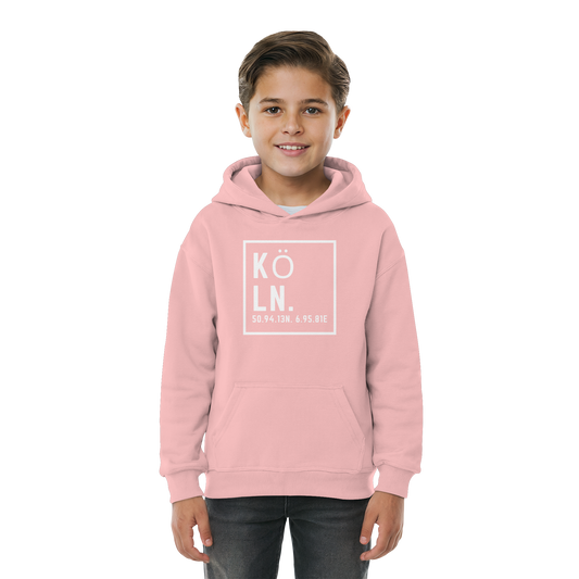 Köln Koordinaten (großer Druck auf der Brust) - Kids Basic Hoodie