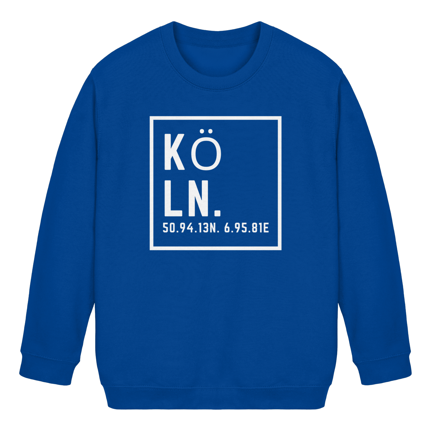 Köln Koordinaten (großer Druck auf der Brust) - Kids Basic Sweatshirt