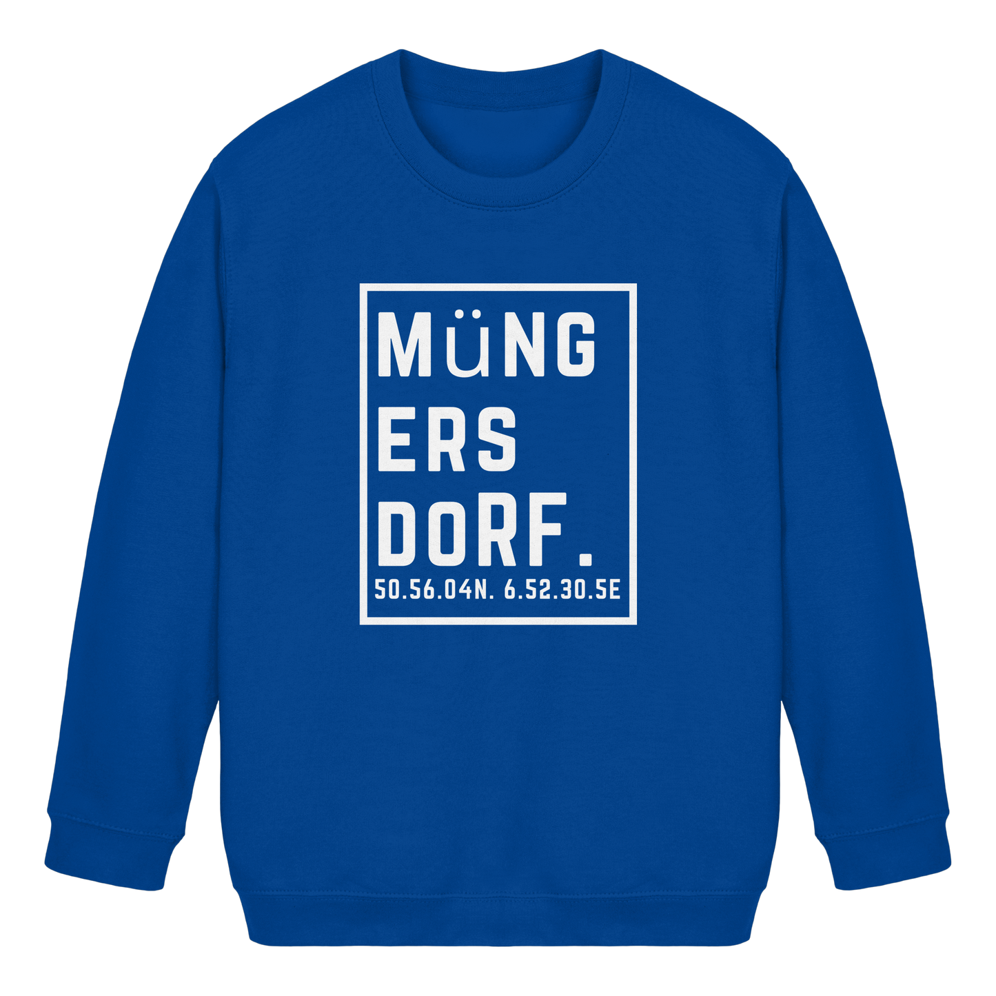 Müngersdorf Koordinaten (großer Druck auf der Brust) - Kids Basic Sweatshirt