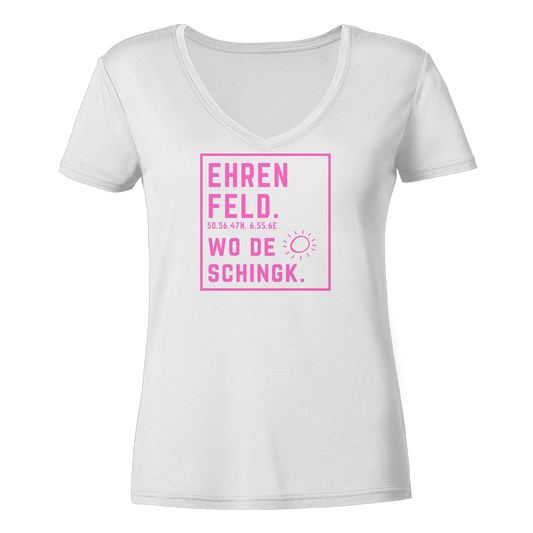 Wo de Sonn schingk - Ehrenfeld Druck - Ladies V-Neck Shirt