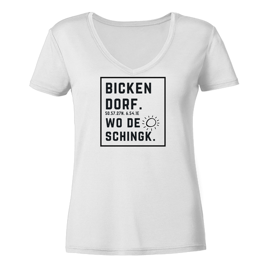 Wo de Sonn schingk - Bickendorf Druck - Ladies V-Neck Shirt