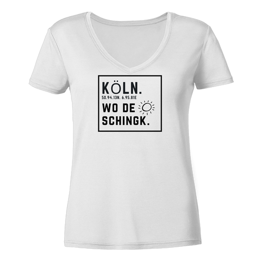 Wo de Sonn schingk - Köln Druck - Ladies V-Neck Shirt