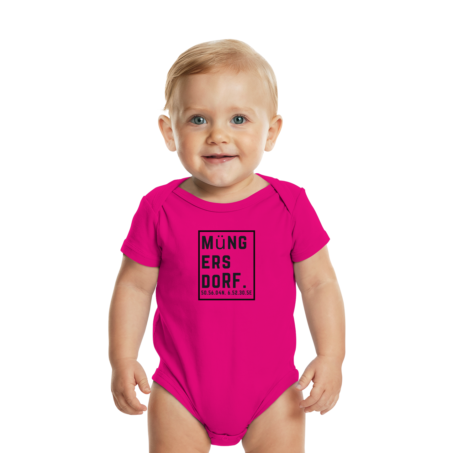 Müngersdorf Koordinaten (großer Druck auf der Brust) - Organic Baby Bodysuit